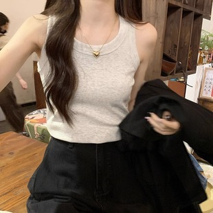 Wholesale threaded camisole women's summer 2025 spring and autumn new sleeveless slim-fit breast-covered slim top