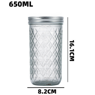 Wholesale Diamond Grain Glass Jar Mason Bottle Caviar Bird Nest Packing Bottle Sealed Saeed Bottle Large small size Storage Jar