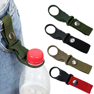 Outdoor Tactical Nylon Beverage Bottle Water Bottle Hanging Buckle Ribbon Hanging Carabiner Portable Water Bottle Hook Mineral Water Clip