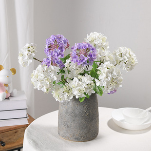 Artificial Flower feel moisturizing small hydrangea cross-border Amazon hot sale hydrangea home wedding decoration fake flower wholesale