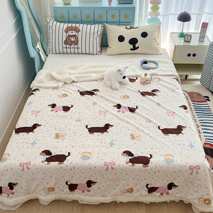 2024 new lamb fleece milk fleece blanket autumn and winter warm flannel blanket coral fleece office nap blanket
