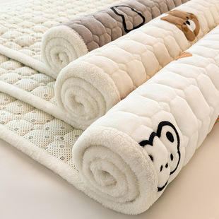 Milk Velvet Mattress Cushion Household Velvet Blanket Cushion for Dormitory Students Single Winter fleece-lined Mattress Cushion
