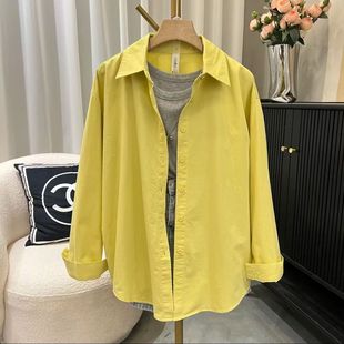 Korean Style Fashion Loose Lazy Style Casual All-match Top Women's Autumn and Winter 2024 New Slimming Long Sleeve Shirt Coat