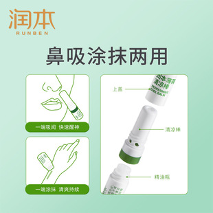 Runpen Мятная Прохладная Палка 1.5ml Носовая палка, заложенность носа, быстрая вентиляция, укачивание, освежение, охлаждение, сонливость, нос