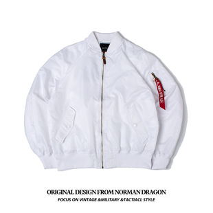Norman Long American military uniform air force spring and summer white army light mature wind yuppie MA1 flight jacket sun protection clothing