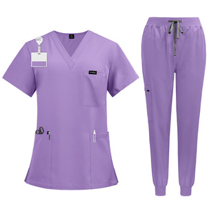 Amazon cross-border operating room short-sleeved hand-washing clothing female skin management nurse clothing surgeon isolation clothing work clothes