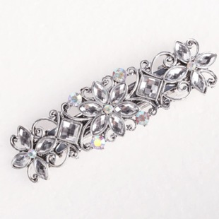 European and American hair accessories with diamond inlay flower hairpin women's white hair accessories Amazon style