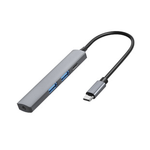 TYPE-C Адаптер HUB 4-в-1 Интерфейс USB 3,5 мм звуковая карта гарнитура 2-в-1 расширение док-станции