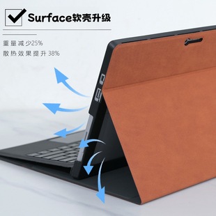 Для Microsoft плоский чехол Microsoft surface pro10 \ 9 \ 8 \ 7surfacego защита мягкой оболочки