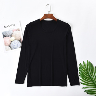 Modal autumn clothes men's thin underwear round neck solid color autumn and winter plus size long sleeve top thermal underwear top