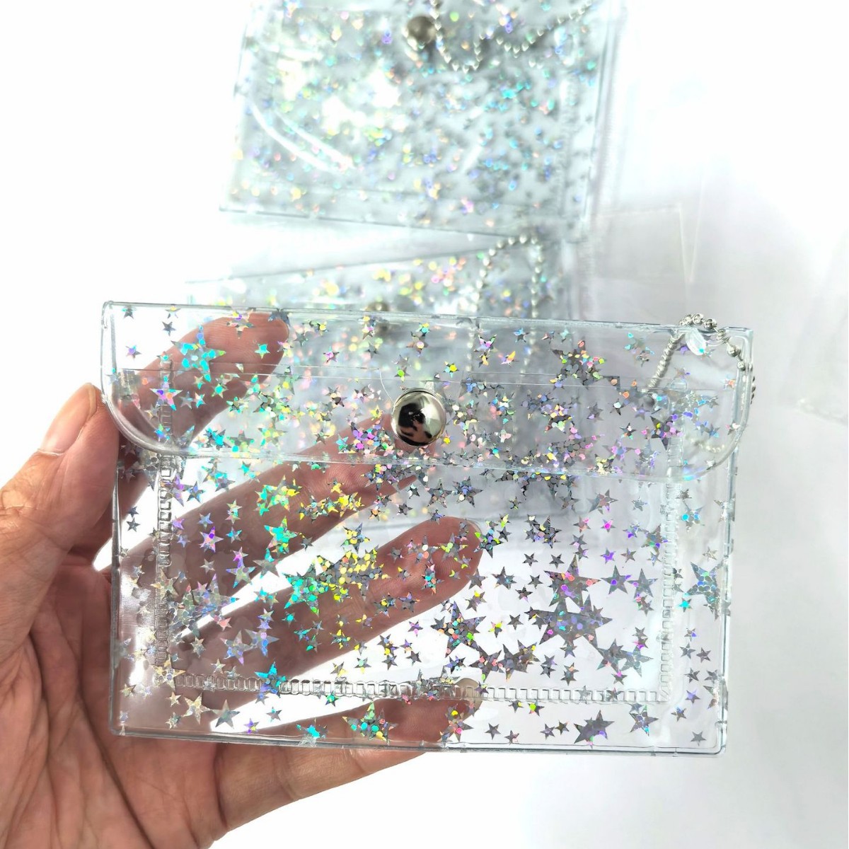 Pvc Card Holder, Transparent Id Card Holder, Fan Merchandise, Access Card Holder, Small Coin Purse, Mini Storage Pouch, Handheld Star-Shaped Bag