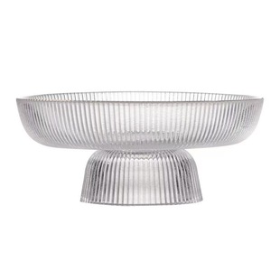 Three-layer Glass Fruit Plate Living Room Coffee Table Household Minimalist Light Luxury Exquisite High-end High-foot Plate Tray