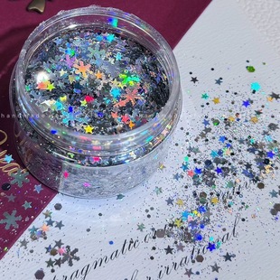 Маленький кит diy поток конопляный клей рождественская серия флеш снежинка рождественская елка смешанная флеш-порошок diy производственный материал