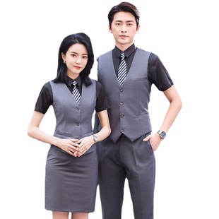 Vest Shirt Set Embroidered LOGO Unisex Hotel KTV Billiards Tooling Waiter Work Clothes Profession