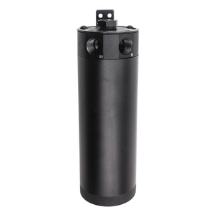 Car modified long two-hole Oil breather pot with air filter drain valve waste gas waste oil recovery pot