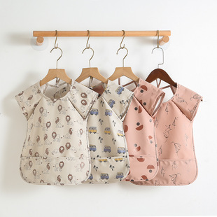 Danish Children's Sleeveless Anti-Dressing Nordic Style Baby's Water-Splashing Supplementary Food Cover Clothes Waterproof Bib Dirty-proof Dining Clothes