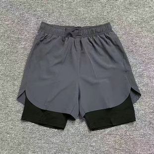 Foreign Trade Men's Running Shorts Sports Leisure Outdoor Marathon Double Fake Two-piece Fitness Anti-running Swimming Trunks
