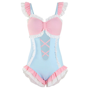Lolita swimsuit female soft girl one-piece conservative new sweet fresh girl hot spring swimming suit Lolita student