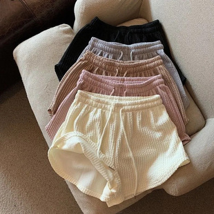 2024 Internet Celebrity Fitness Running Shorts Women's Spring and Autumn Loose Casual plus size Wide-leg High Waist A- shaped Sports Hot Pants
