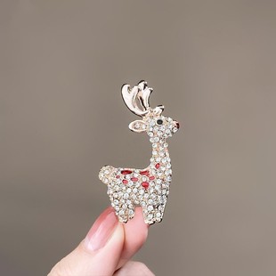 Fawn Christmas Gift Brooch Personality Cartoon 2022 New Fashion Suit Pin Accessories Women's Shirt Collar Pin