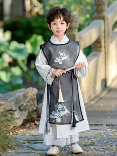 Boys Hanfu 2024 Autumn New Handsome Song Guoxue Boys Daily Tang Suit Chivalrous Performance Clothing Wholesale
