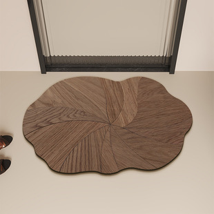 Wood Grain Bathroom Absorbent Mat Toilet Door Diatom Mud Foot Mat Quick-drying Non-slip Floor Mat Bathroom Toilet Carpet