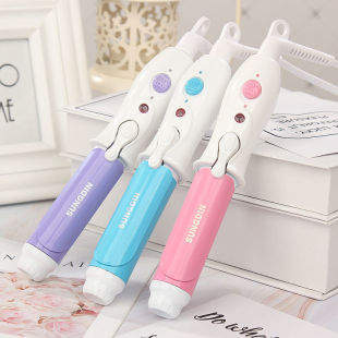 Bangs curling hair stick mini air ceramic glaze small electric curling stick pear flower head buckle does not hurt hair perm free shipping