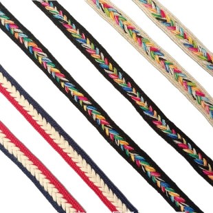 Ethnic color twist weaving bandwidth 1.5DIY handmade clothing shoes and hats accessories factory outlet