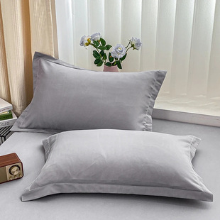 Washed cotton pillowcase one pair single pillowcase 48cmx74cm single double solid color cross-border wholesale live broadcast