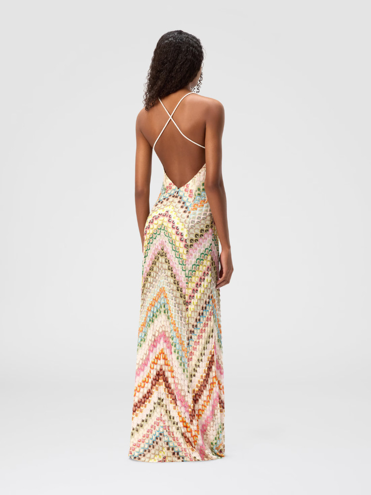 2025 European and American Cross-Border New Foreign Trade Dress, Patchwork Long Gown, Lace Strap Dress, Hand-Crocheted