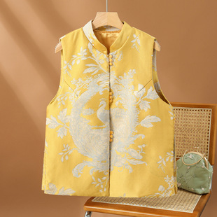 New Women's Chinese Style 2024 New Autumn Women's Retro Improved Young Cheongsam Vest Chinese Style Top Vest