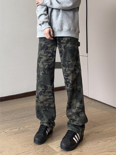 Factory Direct Sales Jeans Men's American Camouflage Cargo Pants Summer Wear Pants High Street Logging Cargo Pants