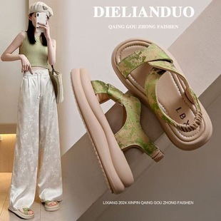 High-end Roman Sandals Women's Summer Outer Wear 2025 New Style Casual All-match Platform Sports Beach Shoes with Skirt