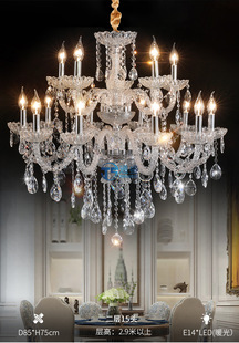 Luxury duplex crystal chandelier European style living room lamp atmosphere High Hotel Club banquet project wedding chandelier