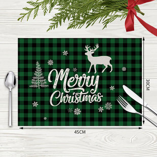 ☽ Cross-Border New Product Christmas Red and Black Plaid Series Table Mats Home Living Room Kitchen Western Food Placemats Factory Direct
