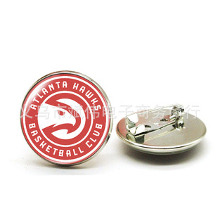 Cross-border nba team logo Time Gem metal brooch Crystal badge clothing pin Class badge school badge production
