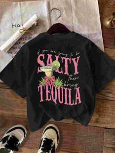 Europe and the United States cross-border foreign trade round neck short sleeve fashion letter pattern printing summer new T-shirt women's shirt