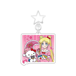 Sanrio Beautiful Girl Warrior Linkage Keychain Acrylic Animation Peripheral Secondary Pendant Ornaments Comic-Con Exhibition