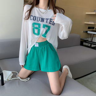 A3I Ice Silk Sun Protection Clothing Women's Long Sleeve 2025 Summer Thin Loose Raglan T-Shirt Cartoon Print Contrast Color Air Conditioning Cover
