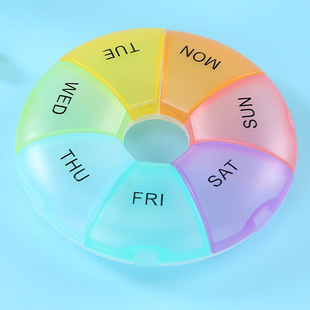 New Amazon color seven-day small medicine box large capacity 7 days a week portable moisture-proof plastic box medicine box sub-packaging box