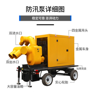 Flood Prevention Water Pump Truck Mobile Sewage Drainage Flood Prevention Emergency Fire Rescue Diesel Non-Clogging Pump Truck Water Pump