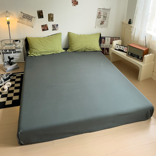 Cross-border foreign trade wash cotton four-piece set ins wind super soft skin-friendly sanding bed hat bedding sheets three-piece set