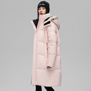 High-end Hooded Couple's Down Jacket Men's Mid-length Over-the-knee Winter New Fashionable Brand Thickened Warm Jacket for Men and Women