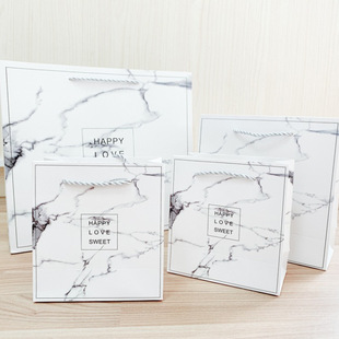 Spot creative ins style white marble gift paper bag simple hand-held gift aromatherapy paper bag