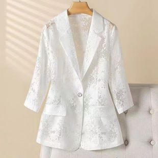 C3M Thin Suit Lace Jacket Summer Eugen Sunscreen Slim-fit Hollow-out Seven-point New Suit Top High-end