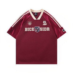 Broken Mirror 2025 Summer New Real Shot Retro vintage Street Loose Jersey Short Sleeve T-shirt