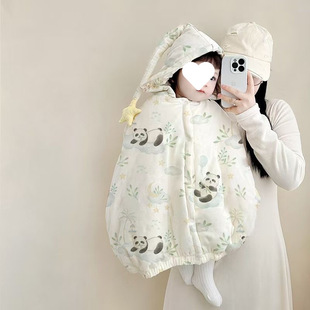 Autumn and Winter New Baby Reach Cloak Thickened Cushion Baby Outgoing Windshield Cloak Warm Jacket