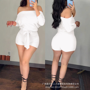 European and American Women's Fashion Rose Red Solid Color Casual Shorts