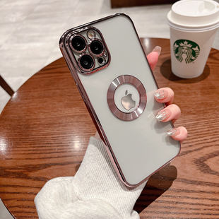Suitable for 14pro Max Electroplated Hollow Out-of-label Self-contained Lens Film Apple 13 Mobile Phone Case Full Coverage iphone12
