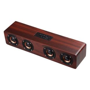 Ретро Мода Деревянный Беспроводной Bluetooth 3D Объемный Бас Четыре Динамика Мобильный Телефон K Песня Сабвуфер Настольное Аудио